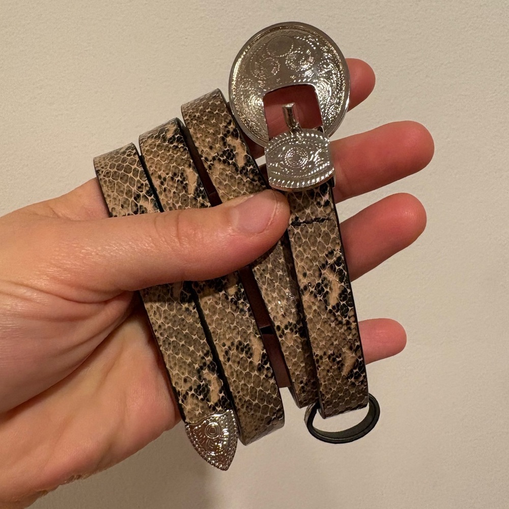 NWOT Rachel Comey Snakeskin Leather Waist Belt, Size M